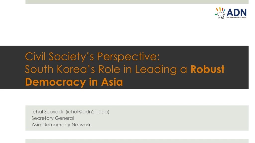 civil society s perspective south korea s role in leading a robust democracy in asia