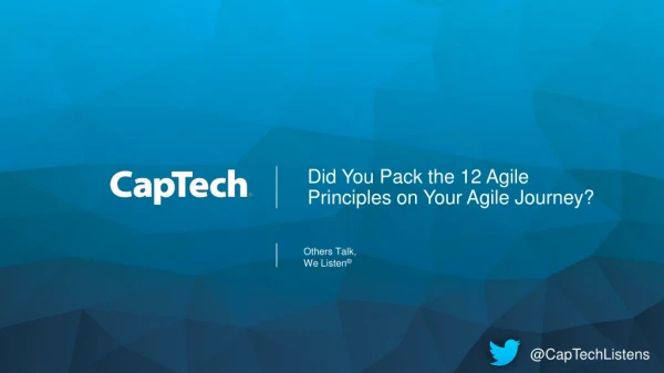 Did You Pack the 12 Agile Principles on Your Agile Journey?