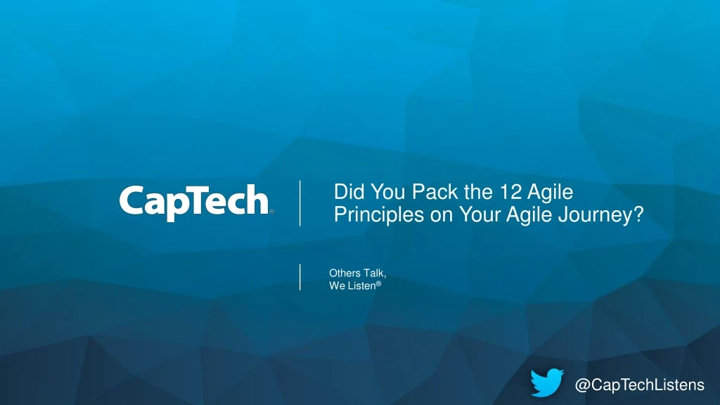 did you pack the 12 agile principles on your agile journey