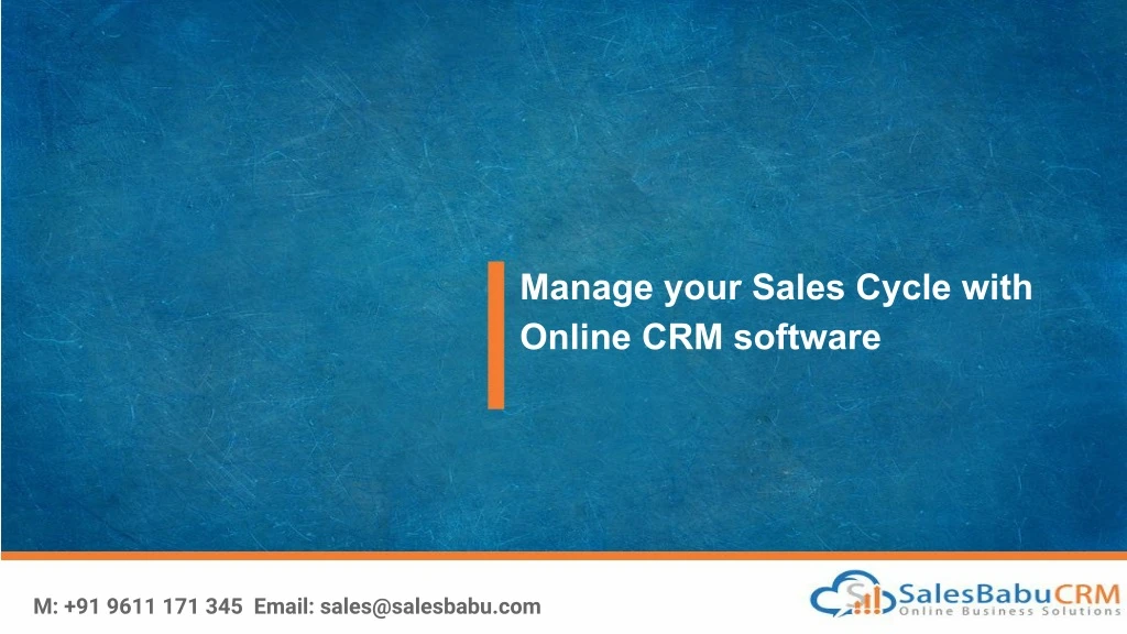 manage your sales cycle with online crm software