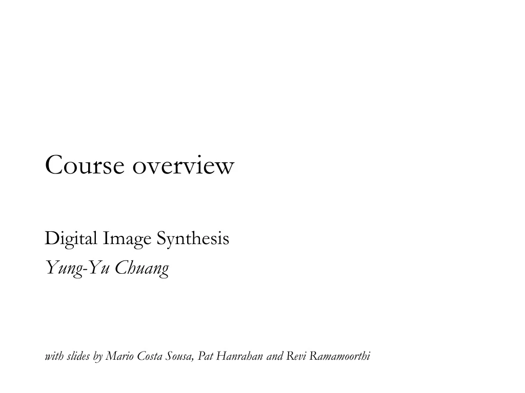 course overview