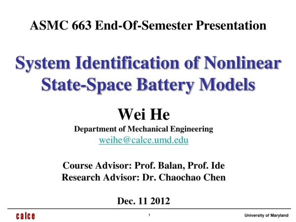 System Identification of Nonlinear State-Space Battery Models