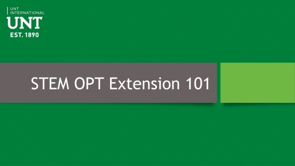 STEM OPT Extension 101
