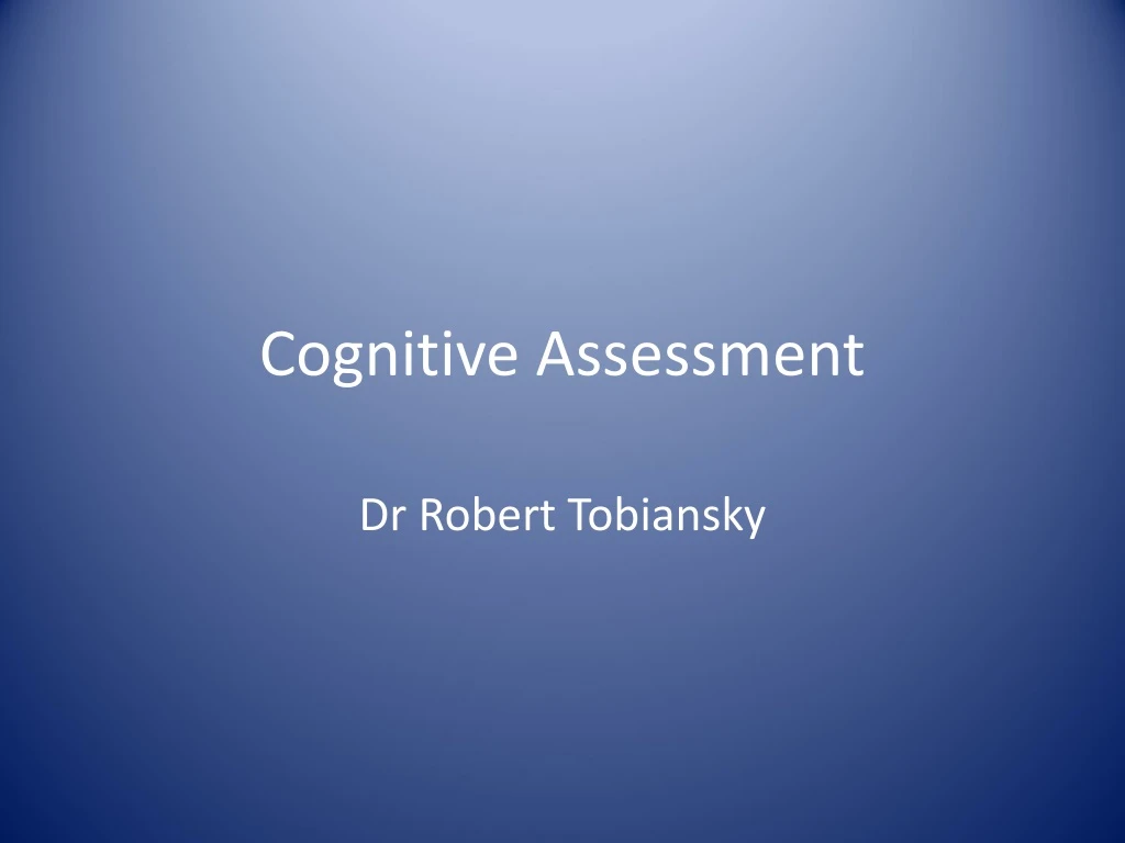 cognitive assessment