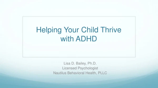 Helping Your Child Thrive with ADHD