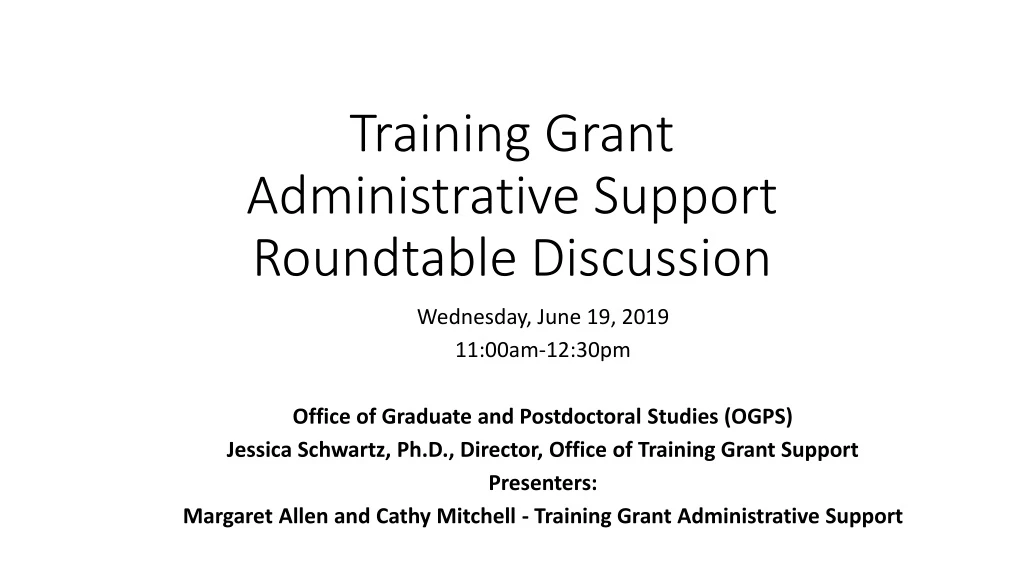 training grant administrative support roundtable discussion