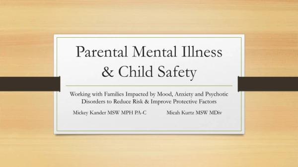 Parental Mental Illness &amp; Child Safety