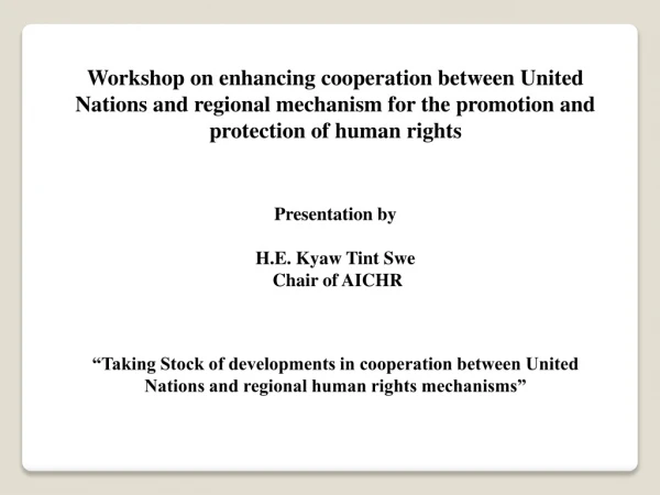 ASEAN Intergovernmental Commission on Human Rights (AICHR)