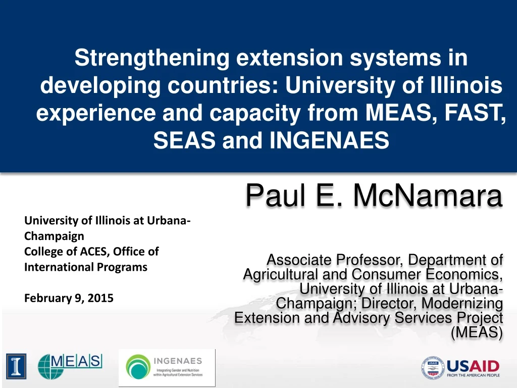 strengthening extension systems in developing