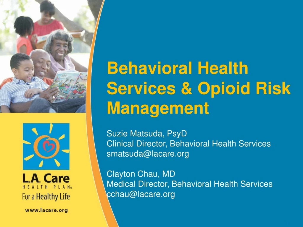 behavioral health services opioid risk management