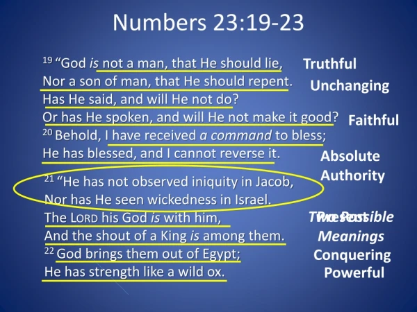 Numbers 23:19-23