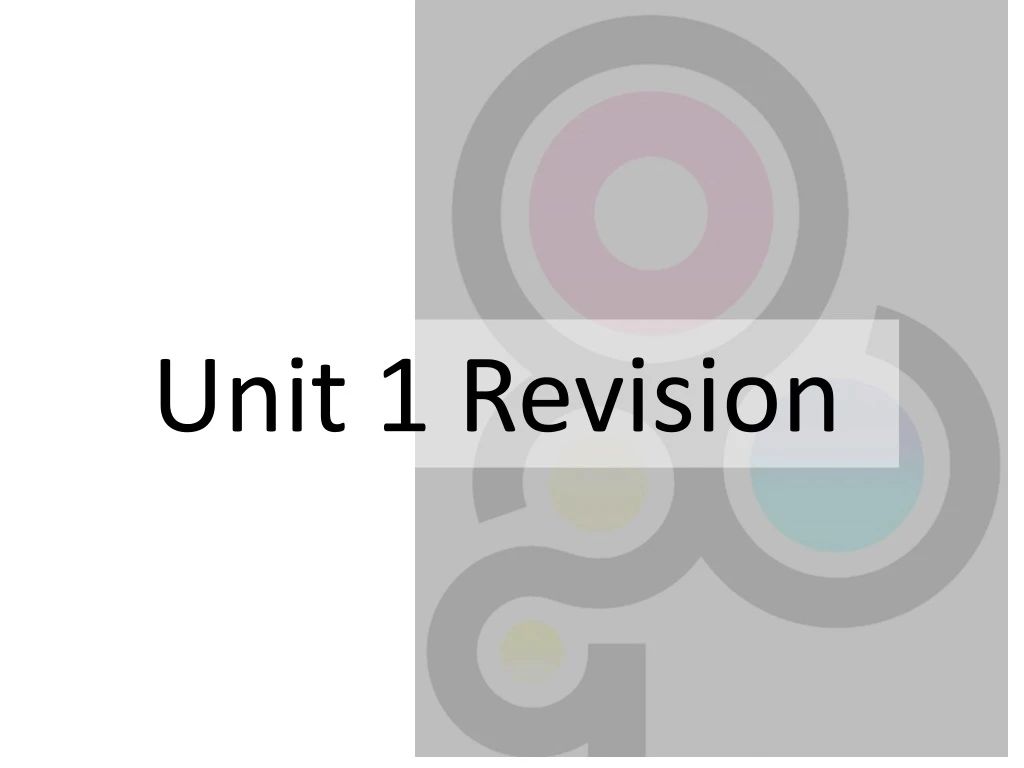 unit 1 revision