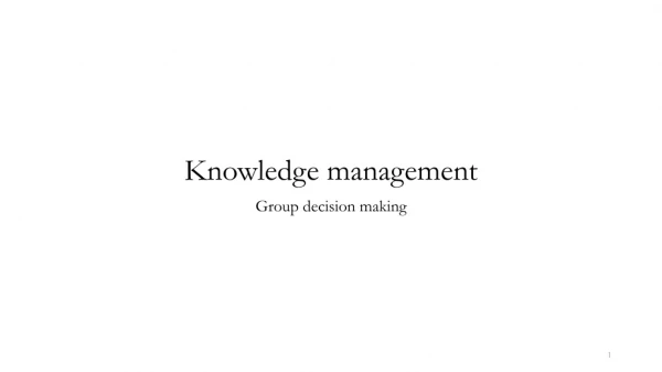 Knowledge management