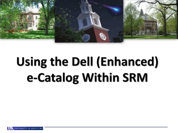 Using the Dell (Enhanced) e-Catalog Within SRM