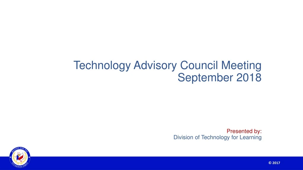 technology advisory council meeting september 2018