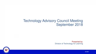 Technology Advisory Council Meeting September 2018 - slide 1