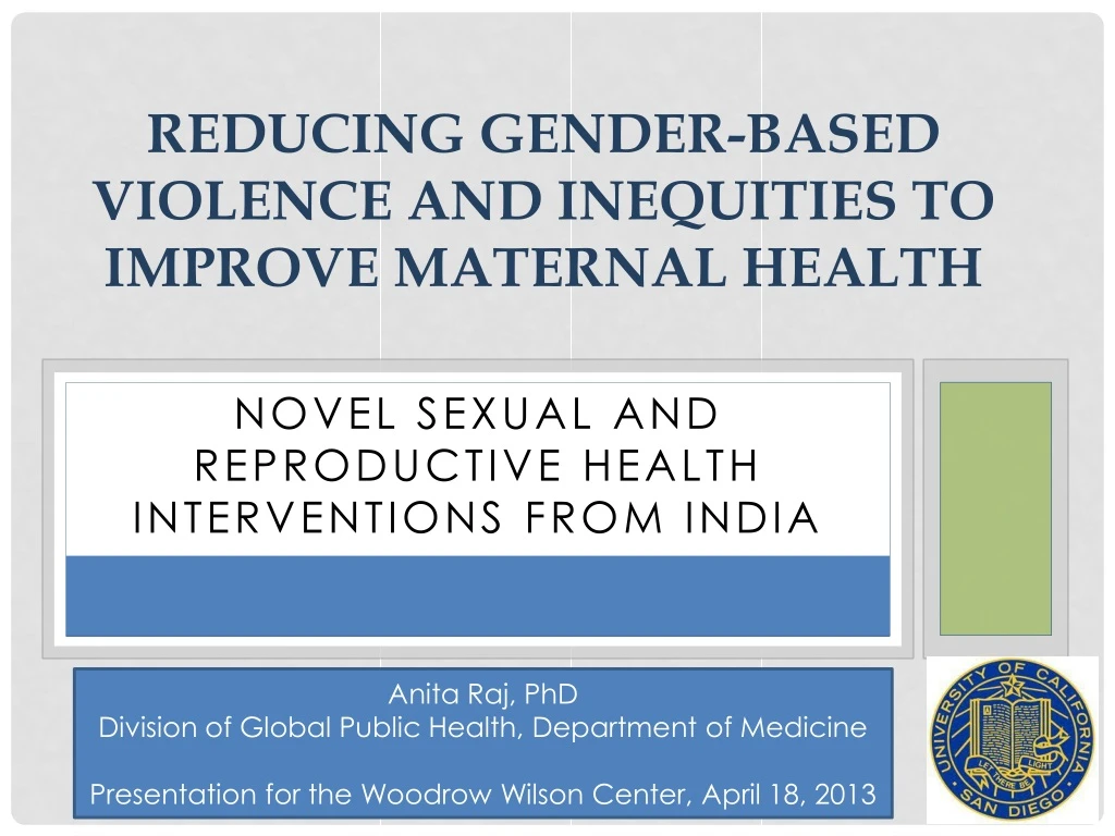 reducing gender based violence and inequities to improve maternal health
