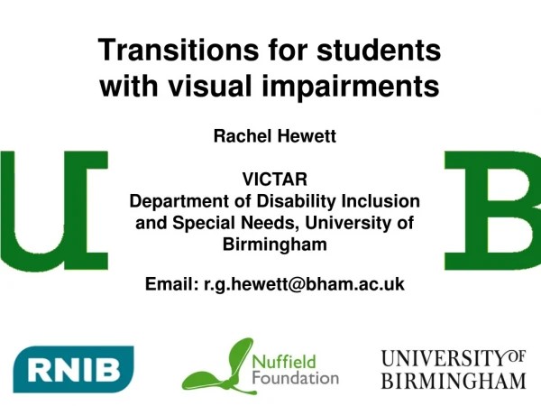 Transitions for students with visual impairments