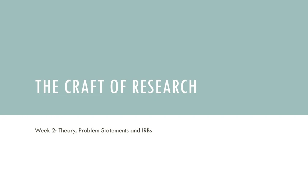 the craft of research