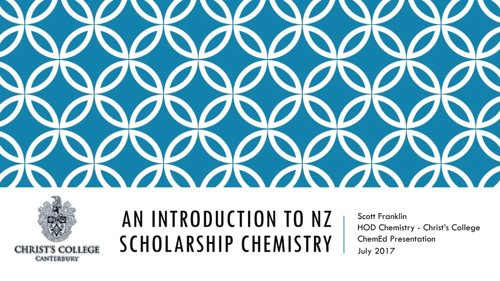 an introduction to nz scholarship chemistry