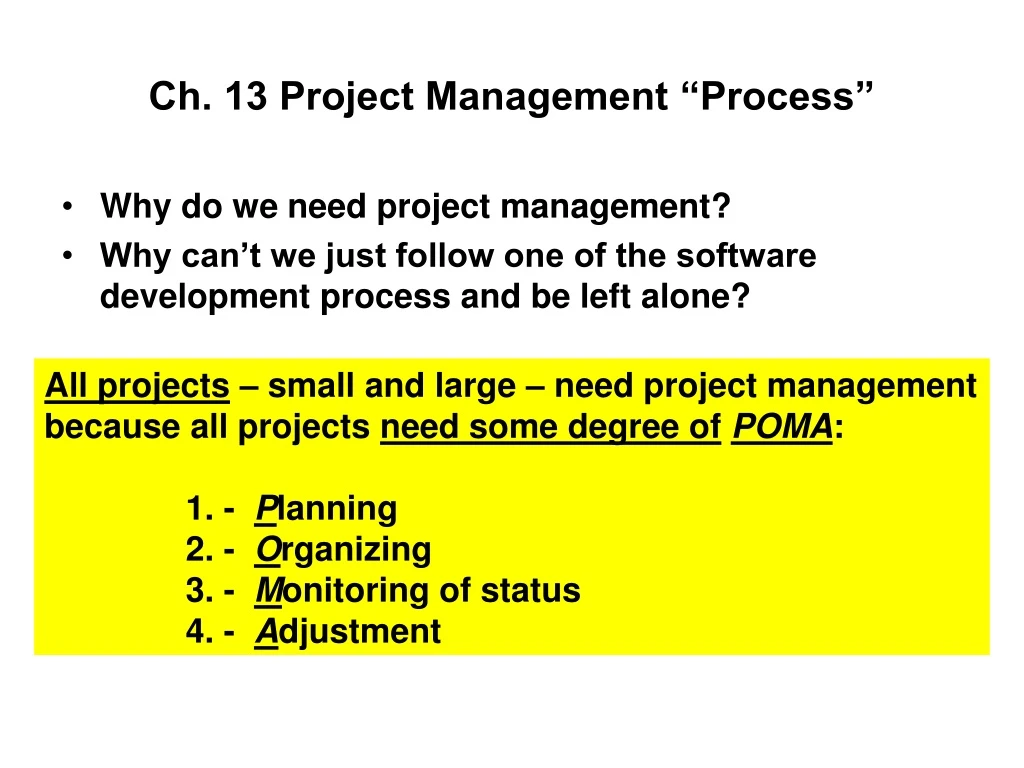 ch 13 project management process