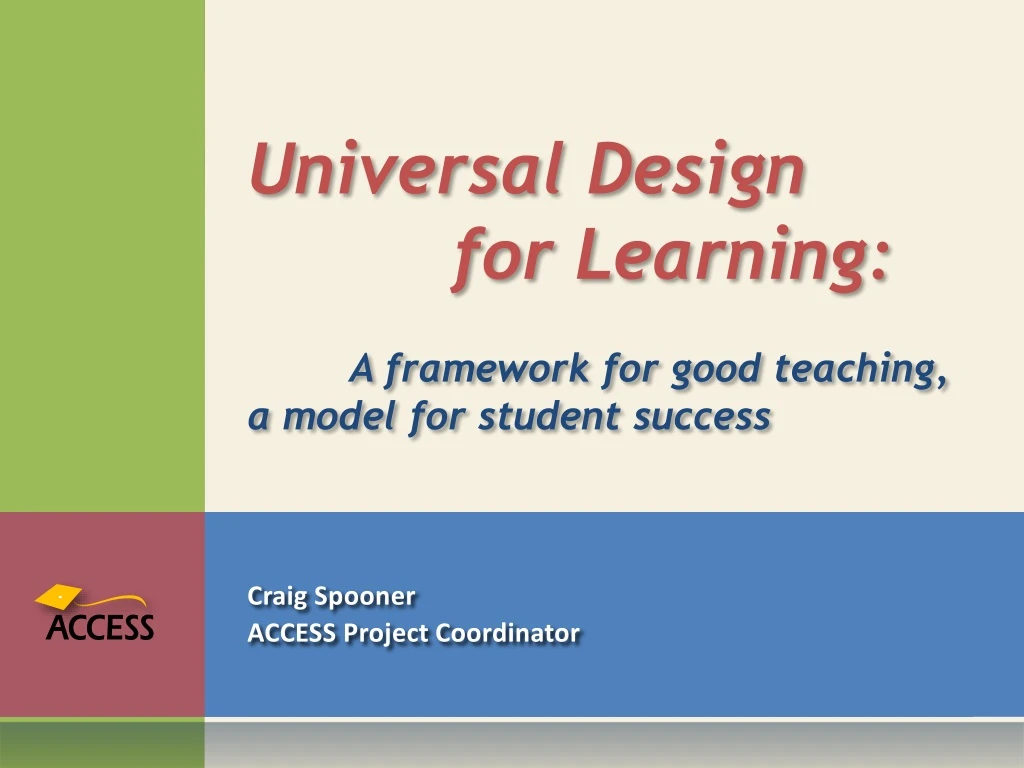 universal design for learning a framework for good teaching a model for student success