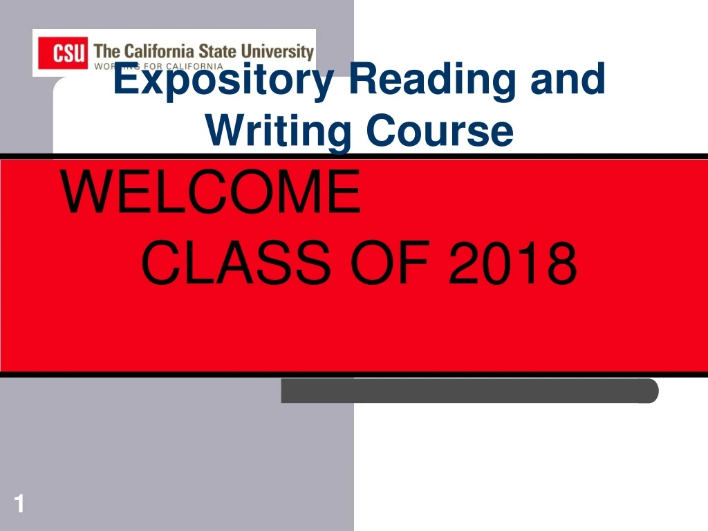 expository reading and writing course welcome