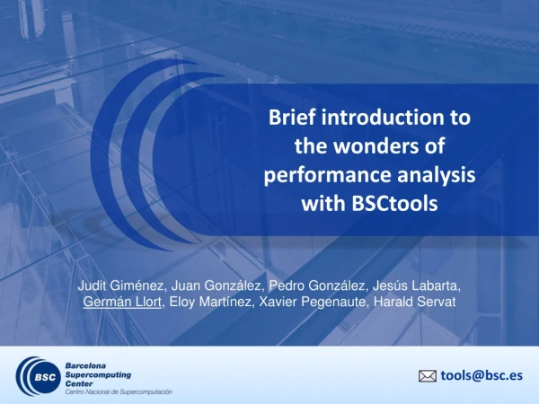 Brief introduction to the wonders of performance analysis with BSCtools