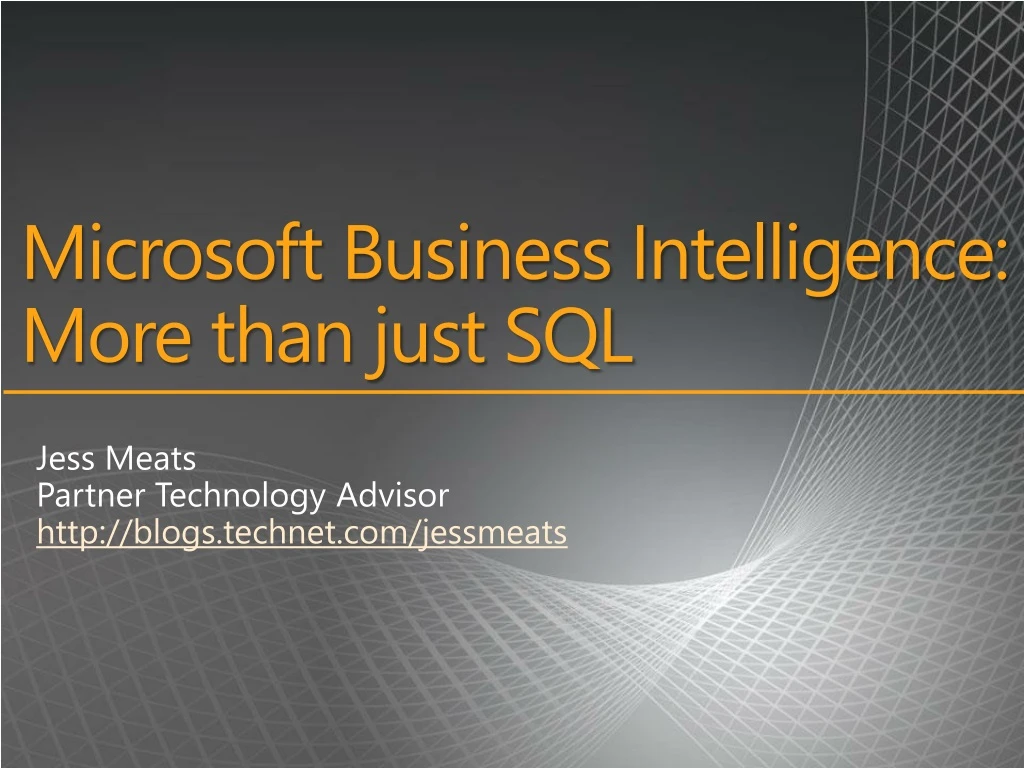 microsoft business intelligence more than just sql