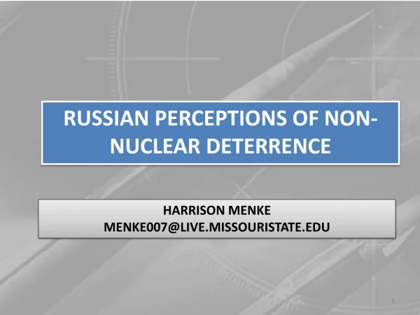 Russian Perceptions of non-nuclear deterrence