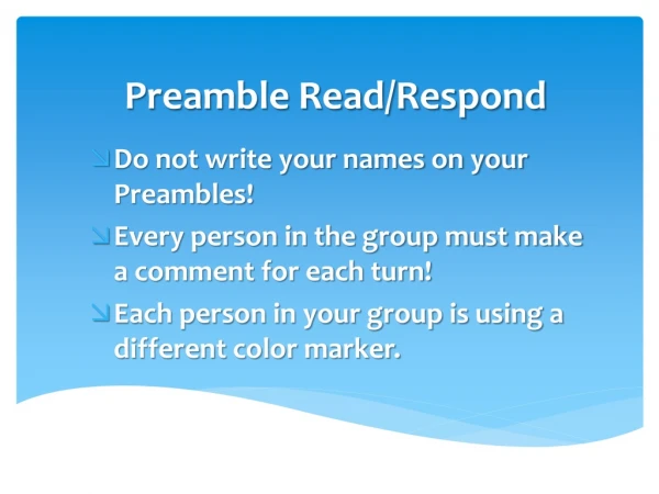 Preamble Read/Respond