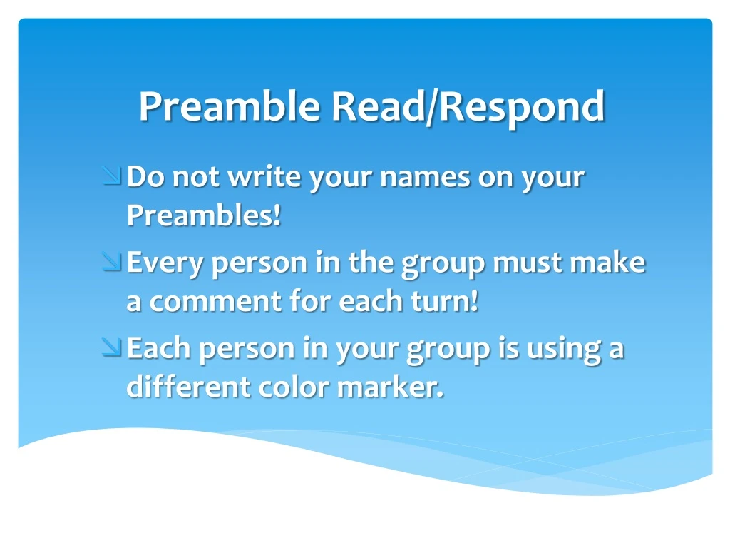 preamble read respond