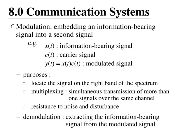 8.0 Communication Systems