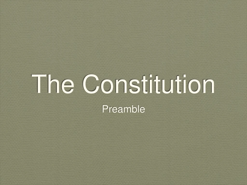 the constitution