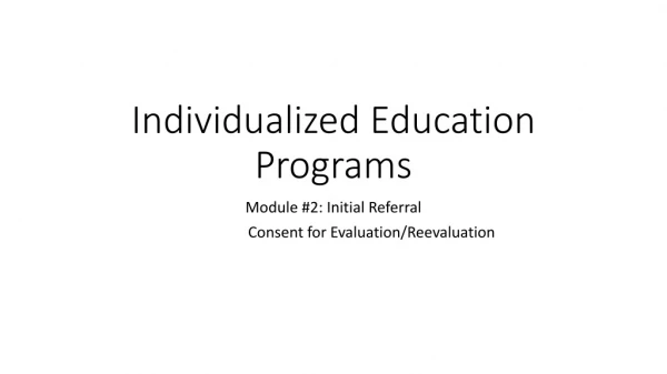 Individualized Education Programs