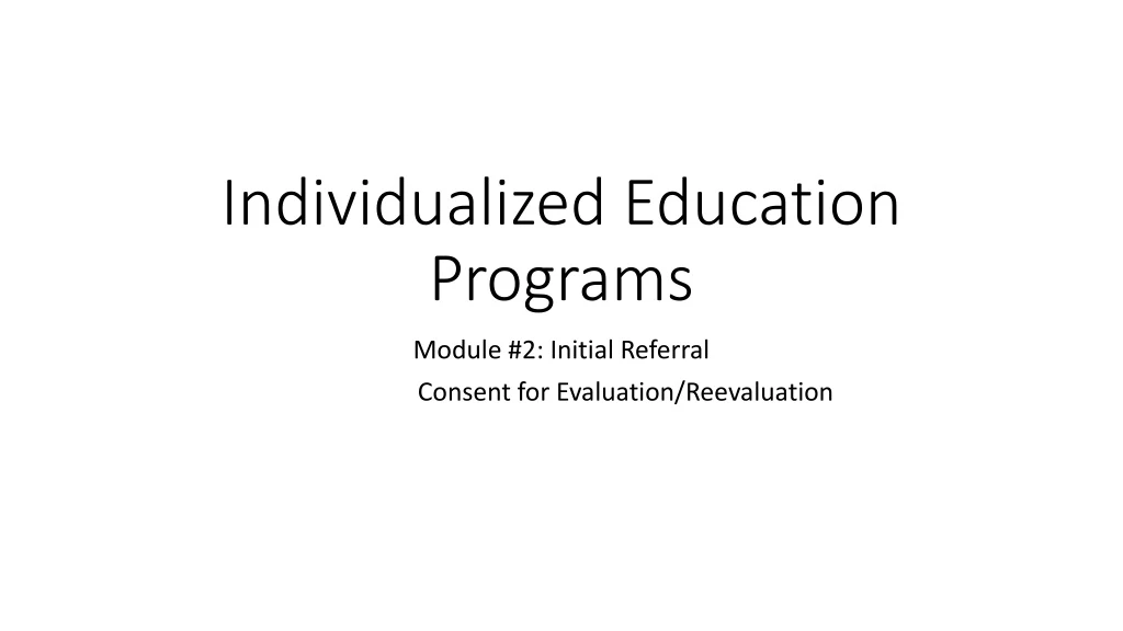 individualized education programs
