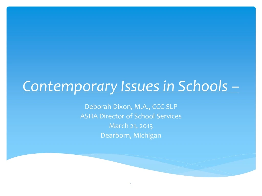 contemporary issues in schools