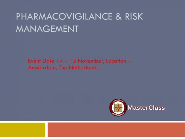 pharmacovigilance training in amsterdam