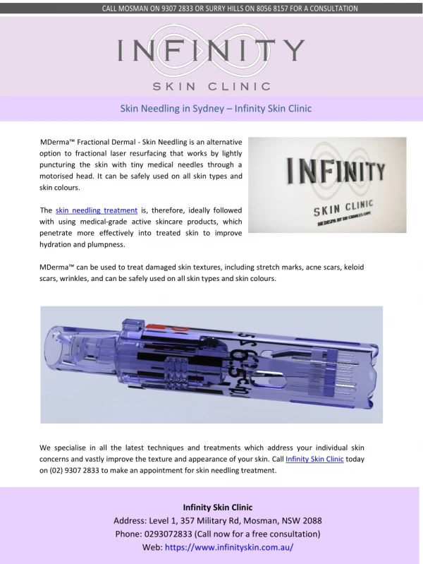 Skin Needling in Sydney – Infinity Skin Clinic