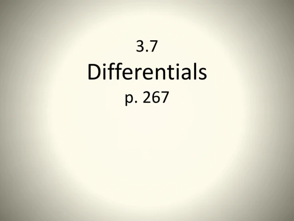 3.7 Differentials p. 267