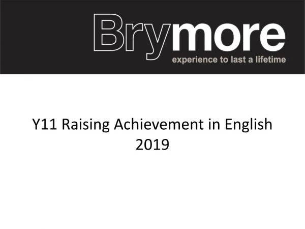 Y11 Raising Achievement in English 2019
