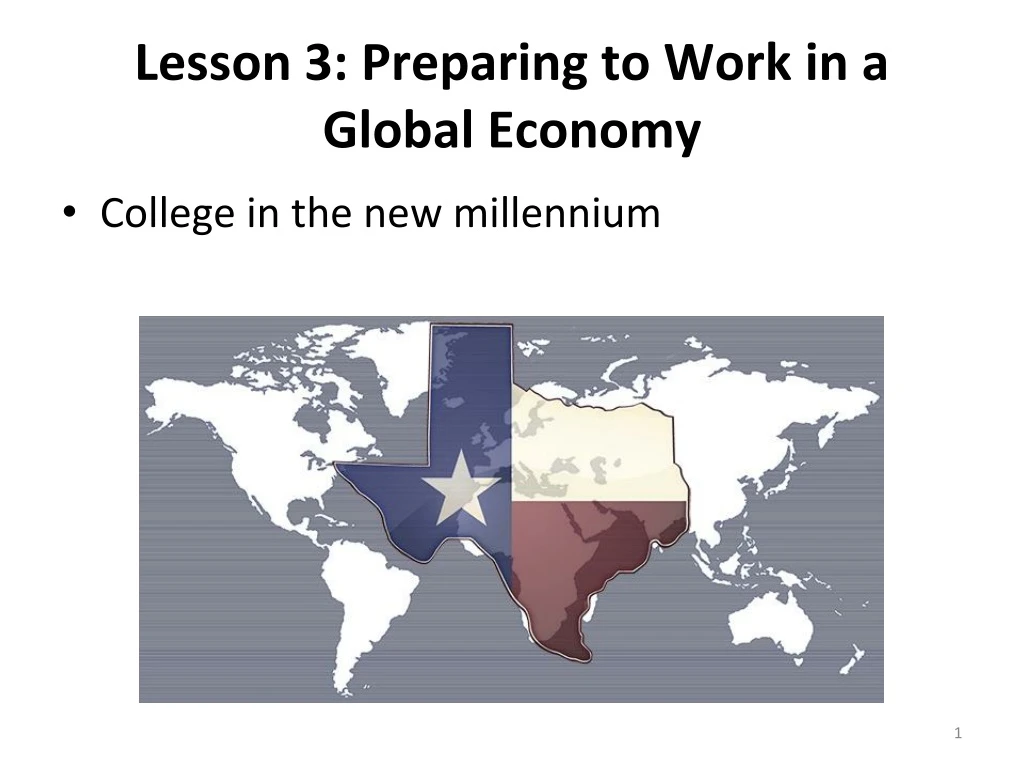 lesson 3 preparing to work in a global economy