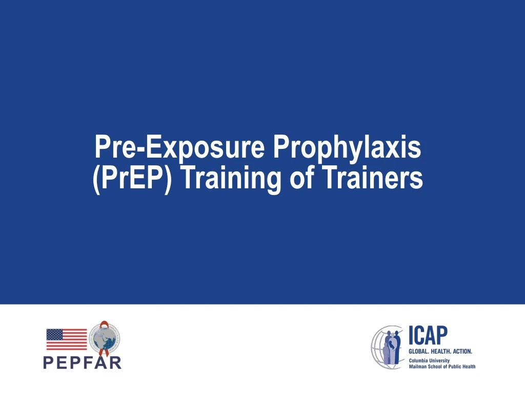 pre exposure prophylaxis prep training of trainers