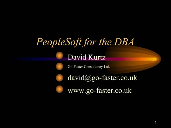 PeopleSoft for the DBA