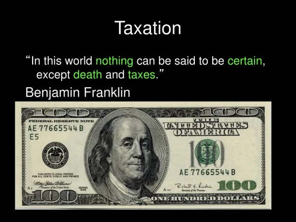 Taxation