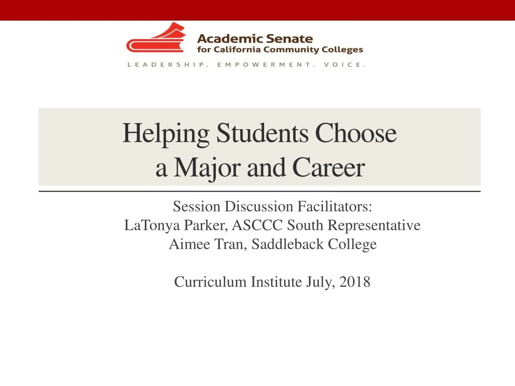 helping students choose a major and career