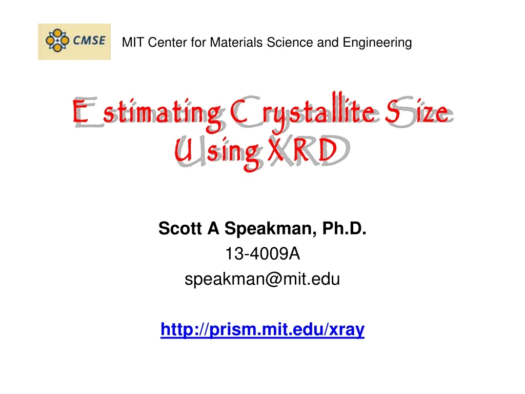 estimating crystallite size using xrd