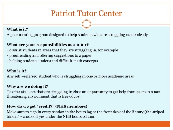 Patriot Tutor Center