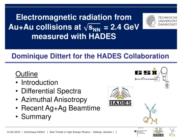 Electromagnetic radiation from Au+Au collisions at = 2.4 GeV measured with HADES