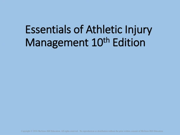 Essentials of Athletic Injury Management 10 th Edition